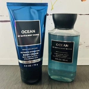 Bath & BodyWorks OCEAN Body Cream Body Wash Travel 2 pc Set - Picture 1 of 2