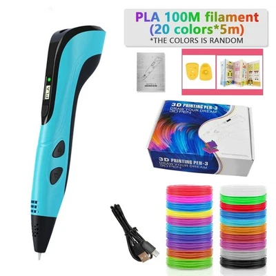 3D Printing Pen Set Doodle Printer Drawing 12 Colours PLA Filament Gift For Kids - image 1 of 4