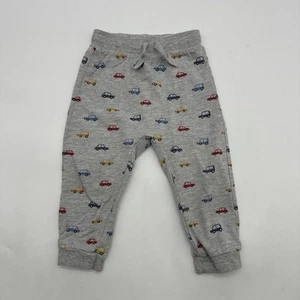 H&M Organic Cotton Joggers Pant Toddler Boys Size 12-18M Gray Car Aop.#28392 - Picture 1 of 7