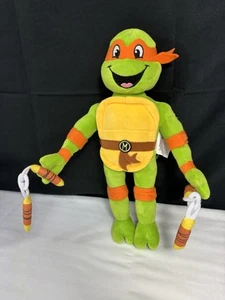 TMNT Plush - Michelangelo - Teenage Mutant Ninja Turtles Nickelodeon With Tags - Picture 1 of 7