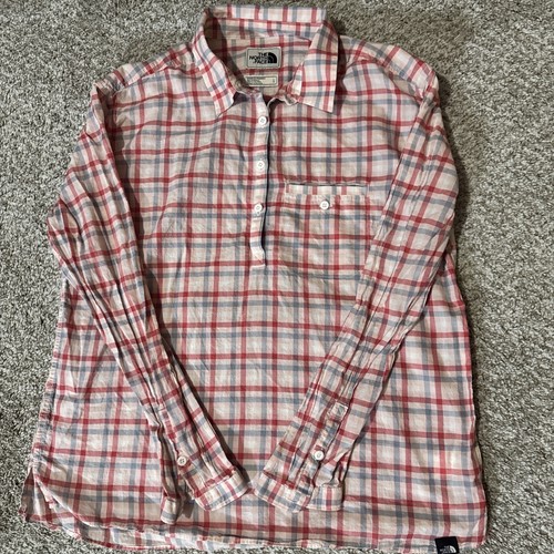 Camicia The North Face donna taglia grande garza cotone biologico manica lunga a quadri