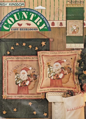 DAISY KINGDOM COUNTRY SANTA - Panel de campo de reliquia fácil para almohada/estandarte/bolso Foto 1 de 2