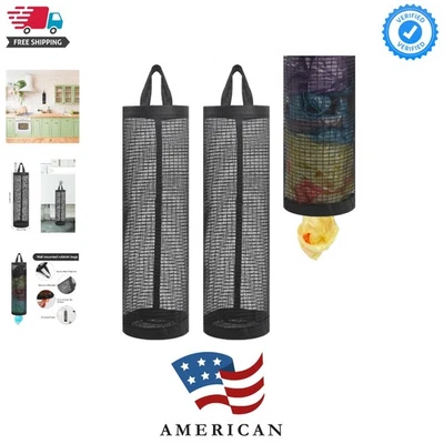 Dispensador de bolsas de plástico de 14x3,9 pulgadas - Elegante soporte de malla para fácil acceso Foto 1 de 4