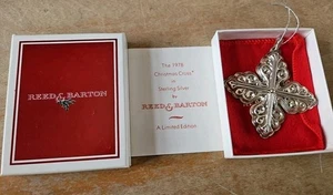 Reed & Barton Sterling Silber 1978 Weihnachtskreuz Ornament neuwertig in Box - Bild 1 von 5