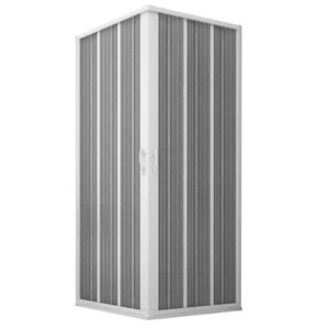 BOX DOCCIA ANGOLARE RICHIUDIBILE 120 X 80 BIANCO APERTURA A SOFFIETTO RIDUCIBILE - Foto 1 di 5