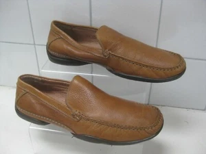 ZAPATOS MOCASINES KLONDIKE CUERO 8 marrón tostado cubierta barco sin cordones 43 planos - Imagen 1 de 8
