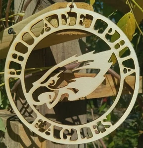 Philadelphia Eagles Laser geschnittenes Holz Fenster/Wand Dekor 4" oder 6"x3mm Farbe/Beize Lesen - Bild 1 von 8