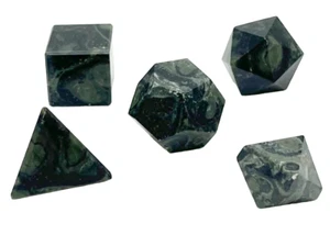 Kambaba Jasper 5 pz Set Geometria Cristallo Guarigione Chakra Equilibrio Reiki Feng Shui - Foto 1 di 1
