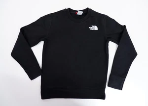 North Face Boys Jumper Sweatshirt Size M Medium Black Long Sleeve Logo printed - Picture 1 of 7