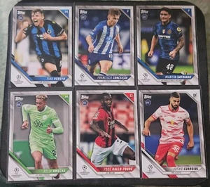 LOTE DE 6 CARTAS RC 2022 TOPPS UEFA Champions League Persyn/Conceicao/Satriano... Como nuevo - Imagen 1 de 2