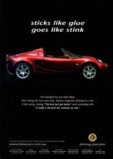 2001 LOTUS ELISE ROADSTER A4 POSTER GLOSS PRINT LAMINATED 11.7"x8.3"