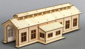 HO Scale CS Locomotive Shed Kit Train Steam Engine House H0 Structure Building - Picture 1 of 12