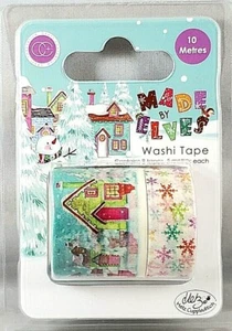 Washi Tape Made By Elves Christmas Houses Snowflakes Beautiful Colors 32 Feet - Picture 1 of 1