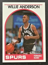1989-90 NBA HOOPS Willie Anderson Rookie Card #235 - San Antonio Spurs