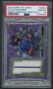 2020 Topps Triple Threads Kyle Schwarber PSA 10 GEM MINT Jumbo Amethyst Ptch /27 - Picture 1 of 2