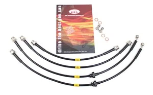 Hel - Jimny Stainless Steel Extended Braided Brake Hoses ( 2019 - ) Black - Picture 1 of 4