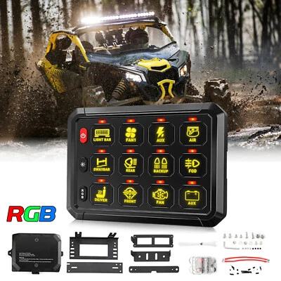 RGB 12 Gang Switch Panel LED Light for Can-am Maverick X3 Trail Sport 800 1000 — 第 1/4 张图片