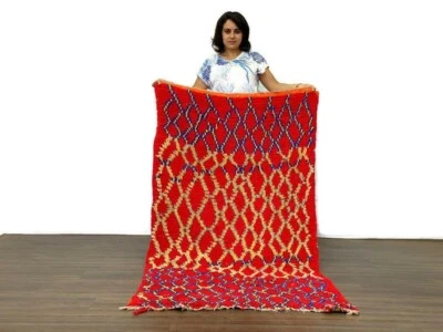 Alfombra de colección alfombra de corredor marroquí bereber hecha a mano pasillo, alfombra roja 3x6 pies Foto 1 de 4