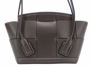 ●Bottega Veneta Maxi Intrecciato Small The Arco Tote Bag Shoulder Handbag Dark B - Picture 1 of 10