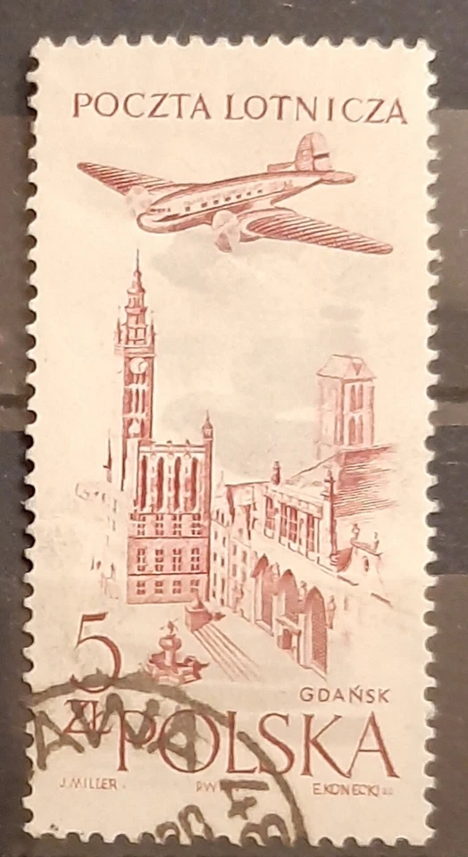 Francobolli Polonia Posta Aerea 5Zl 1958 - Immagine 1 di 1