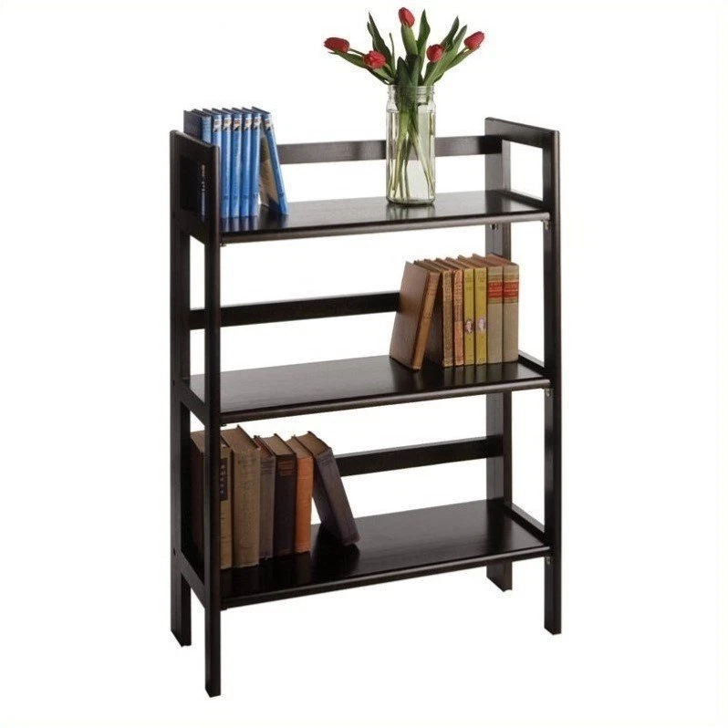 Winsome Black Wood 3 Tier Folding & Stackable Shelf