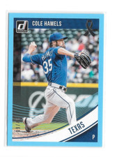 2018 Donruss Baseball COLE HAMELS Father's Day Ribbon #/49 - RANGERS - #77