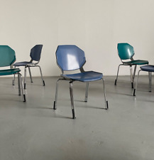 Space Age Octagonal Metal Stackable Dining Chairs by Fröscher Sitform, 1990s