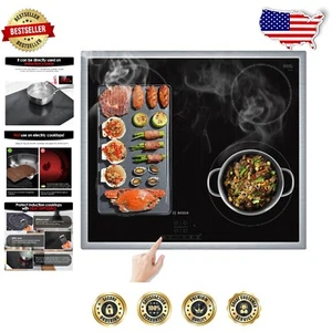 Copri Bruciatore a Induzione Antigraffio Traslucido, 54x90CM - Silicone Nero - Foto 1 di 10