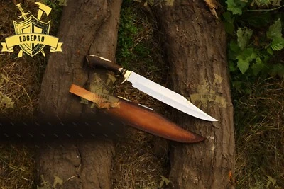CUCHILLO BOWIE STAG ASTLER MANGO LATÓN GRUESO GUARDIA CAZA SUPERVIVENCIA CAMPAMENTO EDC afilado Foto 1 de 4