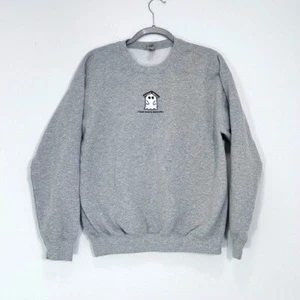 Embroidered Bookworm Read More Boooks Spooky Ghost Book Grey Crewneck Sweatshirt - Picture 1 of 4