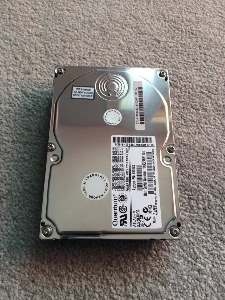 Quantum Atlas V XC36J011-02 36.7GB Ultra3 U160 SCSI HD 37URC New Opened Bag - Image 1 of 3