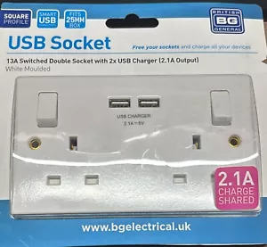 British General 800 Series 13A 2-Gang SP Switched Socket - Bild 1 von 1