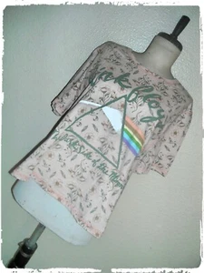Pink Floyd Floral Dark Side Of The Moon Prism Forever 21 Cropped Tee 3X - Picture 1 of 7