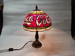 Vintage 15" Coca Cola Tiffany Style Plastic Stained Glass Shade Table Lamp - Picture 1 of 5