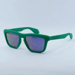 Gucci GG1571S 004 mattgrün/blau mehrfarbiger Spiegel mit GG-Muster 55-18-14... - Bild 1 von 6