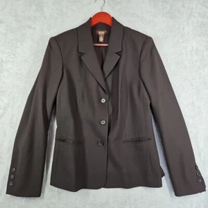 VICTOR ALFARO NWOT Women Dark Brown Blazer Jacket Button Career 96% Wool Sz 14 - Picture 1 of 15
