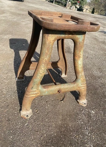 RARE Vintage Heavy Duty Industrial Cast Iron Base Legs Stand Art Deco Salvage Cover