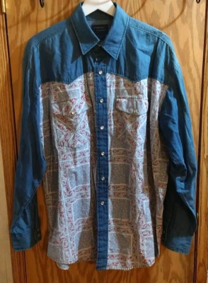 Cambridge Classics Men's Western Shirt  Size MED 100% Cotton  Pearl Snap NEW Tag - Image 1 of 4