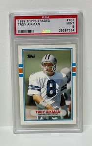 1989 Topps Traded Troy Aikman Rookie Card #70T PSA 9 Mint RC Cowboys HOF