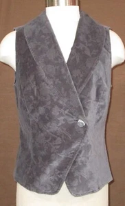 J.Jill Women's Medium Grey Shawl Collar Velvet Vest - Picture 1 of 11