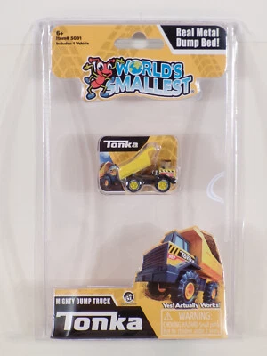 World's Smallest Mini TONKA Mighty Dump Truck Miniature Micro Toy Metal Dump Bed - Image 1 of 4