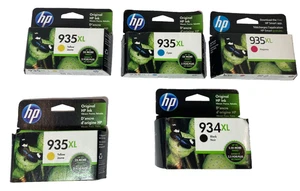 New 4 Pack + 1Y HP 934XL 935XL Black Color Ink Cartridge OfficeJet Pro 6815 - Picture 1 of 8