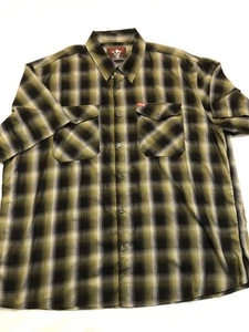 Dixxon Shirt Mens Size 5X Foxtrot D-Lux Plaid Short Sleeve Button Up - Picture 1 of 8