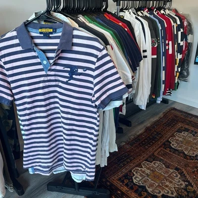 Rugby a rayas azul marino y rosa de Ralph Lauren. Talla S Foto 1 de 4