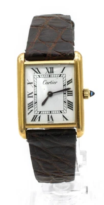Cartier 18k Gold Electroplated Tank Roman Dial 17J Manual Wind Dress Watch LW353 - Image 1 of 4