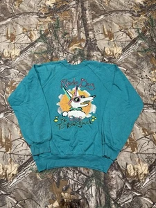Vintage 80’s Rude Dog Green Sweatshirt Size Small/XS True Vintage Tv Show  - Bild 1 von 5