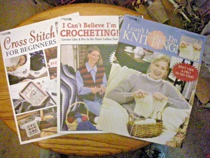 Three Books Cross Stitch Crocheting Knitting - Picture 1 of 7