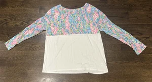 LILLY PULITZER Multi Fished My Wish Finn Top Manga Larga XL Extra Grande Para Mujer’s - Imagen 1 de 5
