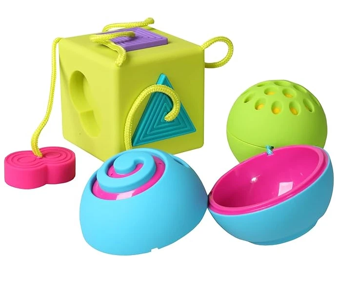 Fat Brain Toys Oombee Cube Oombee Bola Forma Clasificación Juguete de Aprendizaje 2 Piezas Juego NUEVO Foto 1 de 4