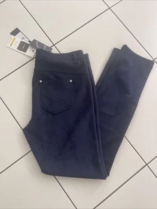 " STREET ONE " Damen- LEDERHOSE / Velours- Lederjeans Optik in Blau Gr. 40 - Bild 1 von 4